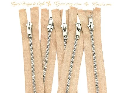 5 - 10 piezas Chaqueta Separadora Plateada Cremallera, Calibre 5 Cremalleras - 22", 24", 26", 28" Foto 1 de 4