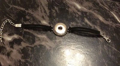 BRAND NEW SNAP IN SNAP OUT CHARM INTERCHANGEABLE BLACK SUEDE BAND BRACELET  - Image 1 of 2