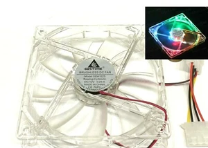 1225 Red green yellow blue LED 120mm Quiet PC Case Fan 3pin 12V 120mm 25mm G37 - Picture 1 of 3