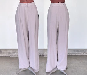 Deadstock Donna Karan Grey Wool Trousers 80s Vintage Designer Trousers Size 8 - Picture 1 of 8