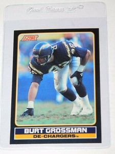 1990 SCORE NFL YOUNG SUPERSTARS BURT GROSSMAN CARD #25 (Near Mint)