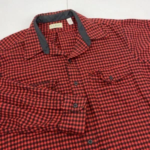 Vintage LL Bean Shirt Men's 17-17.5 Wool Flannel Buffalo Plaid USA Chore Work - Picture 1 of 11