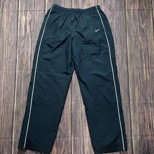 Nike vintage Y2K Medium Men's Navy Blue Lined Track pants Ankle Zip - Picture 1 of 14