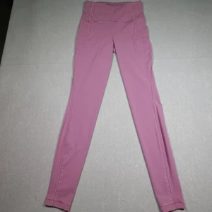 Lululemon Pants Womens 2 Pink 28 High Rise Reflective Leggings Gym active gym - Picture 1 of 13