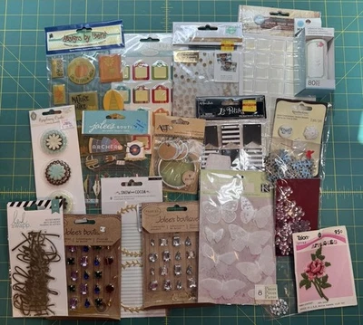 Lote sortido de 15+ adesivos de pergaminho para scrapbooking pedras preciosas acetato palavras epóxi - Imagem 1 de 4