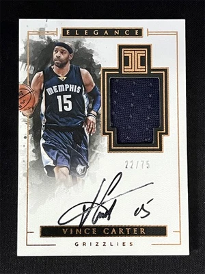 2016-17 Panini Impeccable Vince Carter #EV-VC Elegance Patch Jersey Auto /75 - Image 1 of 2