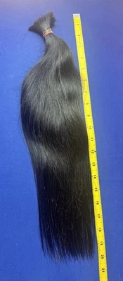 "Cola de caballo cabello humano negro natural 1504 20"" 60 g" Foto 1 de 4