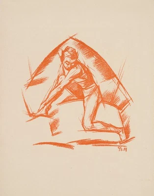 G. GELBKE (1882-1947), Sitzender Akt,  1919, Lith. Expressionismus Personen 1900 - Bild 1 von 4