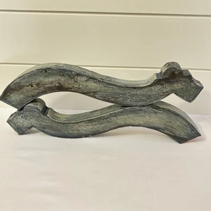 Pair of Vintage Wood Corbels – Blue-Green Paint – Salvaged Architectural Trim - Bild 1 von 12