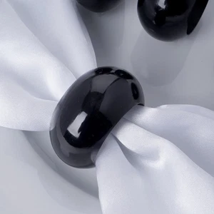 12 pcs Black NAPKIN RINGS Wedding Party Catering Banquet Dinner Decorations SALE - Picture 1 of 8