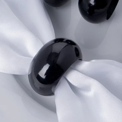 12 pcs Black NAPKIN RINGS Wedding Party Catering Banquet Dinner Decorations SALE - Image 1 of 4