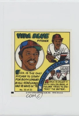 1979 Topps MLB Bubble Gum Player Portraits Vida Blue #33 - Image 1 of 2
