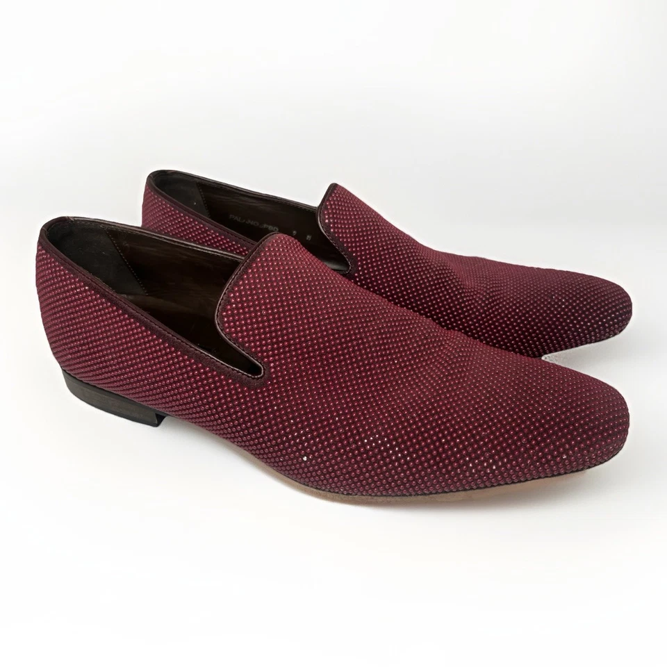 Мокасины Donald J Pliner фирменные стеклянные с бисером сделано в Италии мужские 9 М бархатно-красные - Изображение 1 из 4