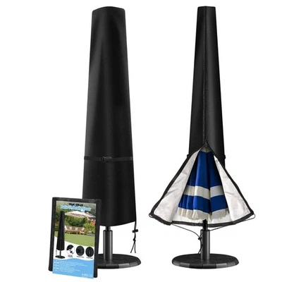 WANOCEAN Patio Umbrella Cover Waterproof Parasol Covers with Zipper for 7ft to 11ft