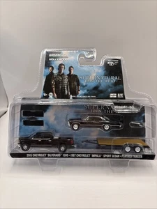 Greenlight Collectibles Supernatural 2015 Chevrolet Silverado, Impala & Flatbed - Bild 1 von 10