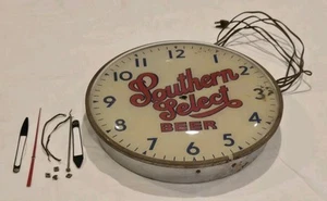 Vintage Southern Select Bier Leuchtuhr - funktioniert (ohne Motor) - zum Restaurieren - Bild 1 von 9
