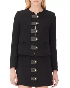 Sandro Paris Black Military Style Blazer & Skirt Set Gold Button Detail Women’s - Picture 1 of 18
