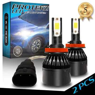 Protekz H7 Fanless LED Headlight Bulbs Conversion Kit Xenon White 50W 10000LM - Image 1 of 4