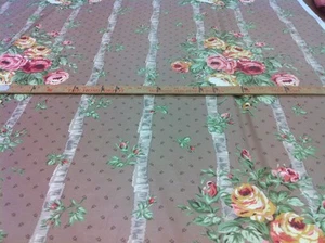 BAILEY & GRIFFIN design ed. HANDPRINT FABRIC POLISHED COTTON FLORAL RIBBONS 4 YD - Picture 1 of 9