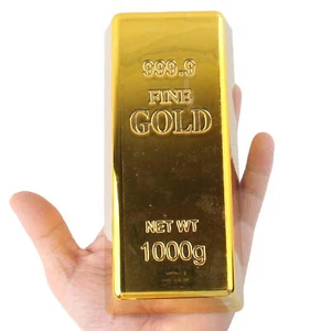 Mini Fake Golden Brick Toy Plastic Simulation Bullion Gold Bar Party Prank Prop - Picture 1 of 7