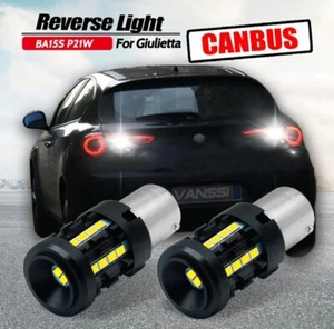 PAIR 135 LED REVERSING LIGHTS P21W BA15S CANBUS 3.0 ALFA ROMEO GIULIETTA 6000K - Picture 1 of 5