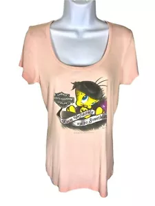 Harley-Davidson Tweetie Bird Pink Graphic S/S 2010 Shirt Damen Größe Medium - Bild 1 von 9