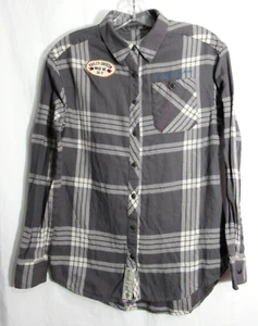 Camisa Harley Davidson Gris Franela a Cuadros Gráfico Parche Trasero Bordada XS USADA EN EXCELENTE ESTADO - Imagen 1 de 8