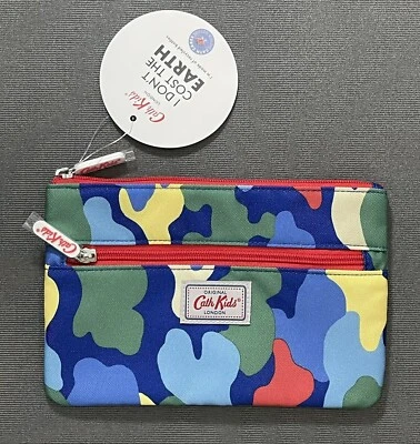 Cath Kidston marineblau/Mix Camouflage Kinder doppelter Reißverschluss Bleistiftetui