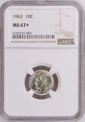 1963  10C Roosevelt Dime NGC MS67+   6103727-005 - Image 1 of 2