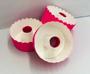 Stampo forno carta ciambella fucsia diametro cm 12 pasticceria Cake Design 3pz - Imagen 1 de 1