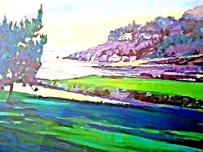 高尔夫 18 孔卵石滩,Robert Schaar 签名版字尺 462/675 43x34  — 第 1/4 张图片