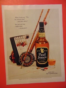 1953 PAUL JONES WHISKEY Fly Fishing Gear photo art print ad - Picture 1 of 1