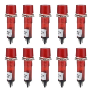 10pcs Signal Indicator Dash Light DC 12V LED Bulbs XD10-3 Red 10mm Panel Mount - Picture 1 of 5