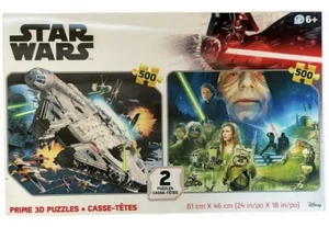 NEW Disney Star Wars Puzzles 500pc Each Prime 3D Lenticular Puzzles (2) - Picture 1 of 5