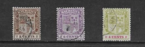 M4942 MAURITIUS 2 + 4 + 6 CENTS REVENUE STAMPS - Picture 1 of 1