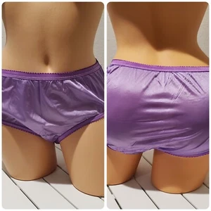 Shadowline Bikini Panty Shiny Nylon Wide Gusset 5/S PURPLE Foxglove 11042 - Picture 1 of 7