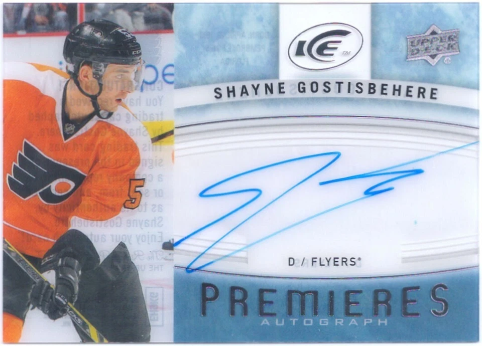 2014-15 Upper Deck Ice Premieres Auto SHAYNE GOSTISBEHERE #IPA-GO Flyers UD RC - Image 1 of 1