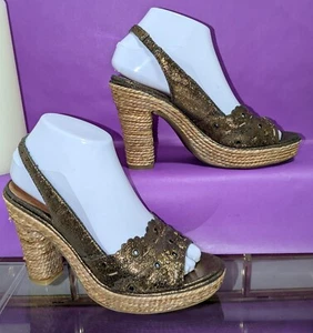 Sandali Apepazza espadrillas oro pelle metallizzata borchie slingback tacco 38 - Foto 1 di 12