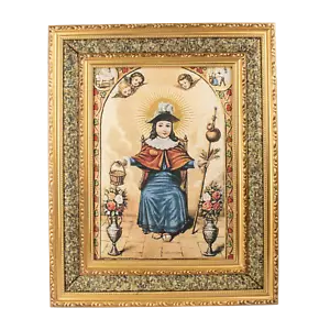 Mrcjsales: Child of Atocha Cloth Frame | Golden Double Frame | Religious Home De - Picture 1 of 3