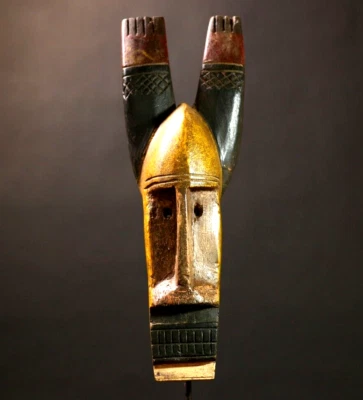 Máscara tribal africana vintage tallada a mano Grebo madera pared única -G4579 Foto 1 de 4