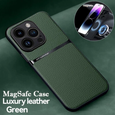 Custodia in pelle Magsafe per iPhone 16 15 Pro Max 14 13 12 antiurto magnetica cover