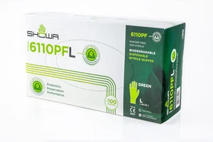 Showa 6110PF Powder-Free Latex-Free Biodegradable Nitrile Gloves (100PCS) - Picture 1 of 3