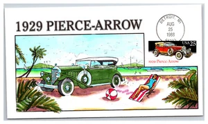 Pierce Arrow Automóvil Collins 1929 pintado a mano Cachet cubierta de primer día (CL16 - Imagen 1 de 1