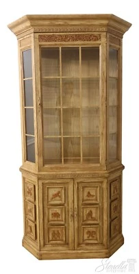 55537EC: ROM WEBER Roble Vikingo Zodiaco Signo Tallado 1 Puerta China Gabinete Foto 1 de 4