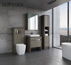 Vanity Washstand Unit 700Mm Metallic Latte/Mali Wenge With Tall/Wall Unit - Bath
