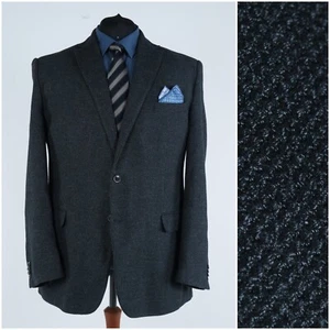 Mens Textured Blazer 50L UK Size BIG FASHION Dark Grey Sport Coat Jacket - Picture 1 of 13