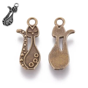 Kitten Pendant Settings for Enamel Cat Shape  23mm long x 10mm wide. 5 Pieces - Picture 1 of 4