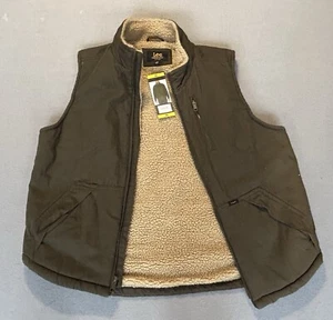 Lee Vest Premium Jacket Select Canvas Workwear Gilet Sherpa Foderato Taglia MED NUOVO CON ETICHETTE - Foto 1 di 10