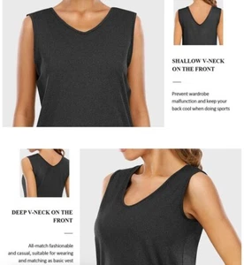 New Workout Sleeveless Tops for Women Loose Fit Yoga Tank Tops Athletic Running - Picture 1 of 6