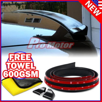 Universal Spoiler Trunk Roof Lip Sporty Wing Chin Rubber Roll Side Molding Skirt - Image 1 of 4